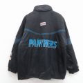 XL★古着 長袖 ナイロン ジャケット メンズ 00年代 00s NFL カロライナパンサーズ 刺繍 黒 アメフト スーパーボウル 25dec24