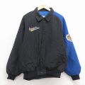 XL★古着 スターター 長袖 ナイロン ジャケット メンズ 90年代 90s MLB ワールドシリーズ 大きいサイズ ツートンカラー 黒 メジャーリーグ ベースボール 野球【spe】 25dec24