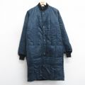 S★古着 長袖 ナイロン コート メンズ 80年代 80s ロング丈 USA製 紺 25dec26