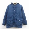 S★古着 長袖 キルティング ジャケット パーカー メンズ 80年代 80s 紺 内側ボア 25dec26