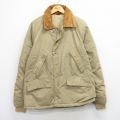 L★古着 エルエルビーン 長袖 ダウン ジャケット メンズ 80年代 80s 襟コーデュロイ ラグラン ベージュ【spe】 25dec29