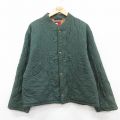 L★古着 トミーヒルフィガー 長袖 ブランド ナイロン キルティング ジャケット メンズ 90年代 90s 緑 内側フリース【spe】 26jan10