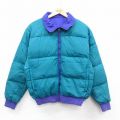L★古着 コロンビア 長袖 ナイロン ジャケット メンズ 80年代 80s リバーシブル 青緑 26jan10
