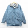 L★古着 ウールリッチ 長袖 ジャケット マウンテン パーカー メンズ 80年代 80s ロクヨンクロス ラグラン ロング丈 USA製 薄紺 内側ウール 26jan14