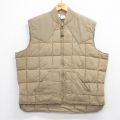 XL★古着 ウォールズ ナイロン キルティング ベスト メンズ 90年代 90s USA製 ベージュ 26jan14