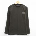 L★古着 ビッグドッグス 長袖 フリース トップス メンズ ワンポイントロゴ クルーネック 濃緑系他 26jan14