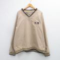 L★古着 長袖 ジャケット メンズ MACKINAC ラグラン Vネック ベージュ 内側フリース 26jan14