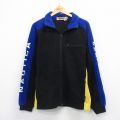 M★古着 ノーティカ 長袖 ブランド フリース ジャケット メンズ 90年代 90s ビッグロゴ コンペティション 刺繍 マルチカラー USA製 黒他 26jan19