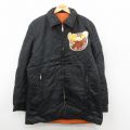 L★古着 長袖 ナイロン キルティング ジャケット メンズ 80年代 80s シカ 黒 26jan19