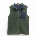 S★古着 オービス ベスト メンズ ワンポイントロゴ 緑 霜降り他 内側フリース 26jan22