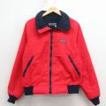 L★古着 ランズエンド 長袖 ナイロン ジャケット メンズ 80年代 80s ラグラン 赤 内側フリース【spe】 26jan23