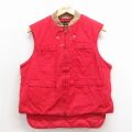 S★古着 10X ビンテージ ベスト メンズ 70年代 70s タロン 赤 内側キルティング 26jan23