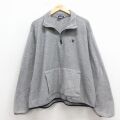 XL★古着 チャンピオン champion 長袖 ハーフジップ フリース ジャケット メンズ 90年代 90s ワンポイントロゴ USA製 グレー 26jan23