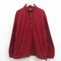 L★古着 IZOD 長袖 フリース ジャケット メンズ 90年代 90s ワンポイントロゴ エンジ 26jan24