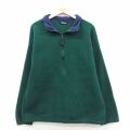 L★古着 長袖 ハーフジップ フリース ジャケット メンズ 90年代 90s USA製 緑 26feb12