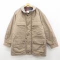 XL★古着 セントジョンズベイ 長袖 ジャケット メンズ 90年代 90s 大きいサイズ ロング丈 ベージュ他 内側キルティング 26feb12