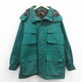 L★古着 エディーバウアー 長袖 マウンテン ジャケット パーカー メンズ 90年代 90s ロング丈 緑 内側ウール 26feb16
