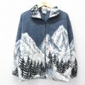 M★古着 長袖 フリース ジャケット メンズ 90年代 90s 雪山 白他 26feb17