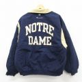 XL★古着 チャンピオン champion 長袖 ナイロン ジャケット メンズ 00年代 00s ノートルダム 刺繍 大きいサイズ 紺他 26feb18