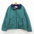 XL★古着 エディーバウアー 長袖 ナイロン ジャケット メンズ 00年代 00s ワンポイントロゴ 緑 内側フリース 26feb18