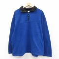 XL★古着 長袖 ハーフジップ フリース ジャケット メンズ 90年代 90s 大きいサイズ USA製 青 26feb19