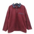 L★古着 TRADER BAY 長袖 ハーフジップ フリース ジャケット メンズ 00年代 00s エンジ 26feb19