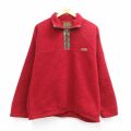 M★古着 G.H.BASS 長袖 ハーフジップ フリース ジャケット メンズ 90年代 90s USA製 赤【spe】 26feb25