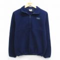 S★古着 エルエルビーン 長袖 ハーフジップ フリース ジャケット メンズ 90年代 90s ワンポイントロゴ 紺【spe】 26mar12