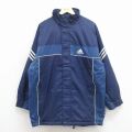 XL★古着 アディダス adidas 長袖 ナイロン ジャケット メンズ 00年代 00s ワンポイントロゴ ロング丈 ラグラン 紺 内側キルティング 26mar17