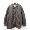 【20%OFF】XL★古着 ウィルソン 長袖 レザー ジャケット メンズ 大きいサイズ ロング丈 こげ茶 ブラウン 25feb20 中古 アウター 革ジャン 皮ジャン