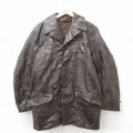 【20%OFF】L★古着 長袖 レザー ジャケット メンズ 80年代 80s こげ茶 ブラウン 内側ボア 25feb20 中古 アウター 革ジャン 皮ジャン
