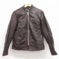 XS★古着 長袖 ビンテージ レザー ジャケット メンズ 70年代 70s シングルライダース USA製 タロン こげ茶 ブラウン 内側ボア 【spe】 25sep29 中古 アウター 革ジャン 皮ジャン