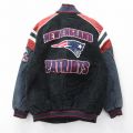 【20%OFF】XL★古着 長袖 レザー ジャケット メンズ NFL ニューイングランドペイトリオッツ 黒他 ブラック アメフト スーパーボウル 【spe】 25oct06 中古 アウター 革ジャン 皮ジャン