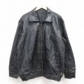 XL★古着 長袖 レザー ジャケット メンズ パッチワーク 黒 25nov12