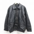 XL★古着 長袖 レザー ジャケット メンズ パッチワーク 大きいサイズ 黒 25nov12