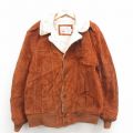 XL★古着 シアーズ 長袖 スエード レザー ジャケット メンズ 80年代 80s 茶 内側フェイクファー【spe】 25nov12