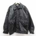 XL★古着 長袖 レザー ジャケット メンズ パッチワーク 大きいサイズ 黒 25nov12