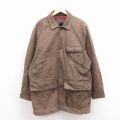 XL★古着 バナナリパブリック 長袖 レザー ハンティング ジャケット メンズ 00年代 00s 大きいサイズ ロング丈 茶 25dec17
