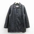 XL★古着 ウィルソン 長袖 レザー ジャケット コート メンズ ロング丈 黒 内側キルティング【spe】 26jan08