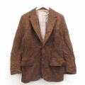 M★古着 長袖 ビンテージ スエード レザー ジャケット メンズ 70年代 70s こげ茶 26jan09