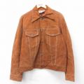 L★古着 長袖 スエード レザー ジャケット メンズ 90年代 90s 茶 26jan20