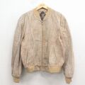 L★古着 長袖 スエード レザー ジャケット メンズ 80年代 80s タロン ベージュ 26jan23