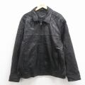 XL★古着 ドッカーズ 長袖 レザー ジャケット メンズ 大きいサイズ 黒 26jan24