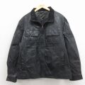XL★古着 セントジョンズベイ 長袖 レザー ジャケット メンズ 大きいサイズ 襟コーデュロイ 黒【spe】 26jan24