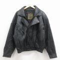XL★古着 長袖 レザー ジャケット メンズ ラグラン 黒 26jan24