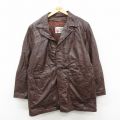XL★古着 シアーズ 長袖 レザー ジャケット メンズ 80年代 80s 茶【spe】 26feb13