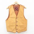 S★古着 THE TERRITORY AHEAD レザー ベスト メンズ ベージュ他 26feb13