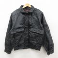 L★古着 ウィルソン 長袖 レザー ジャケット メンズ 黒 26feb13