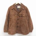L★古着 シアーズ 長袖 スエード レザー ジャケット メンズ 80年代 80s 茶 26apr25