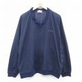 XL★古着 IZOD 長袖 ナイロン トップス メンズ 00年代 00s ワンポイントロゴ 大きいサイズ Vネック 紺 ネイビー 24aug30 中古 アウター ウインドブレーカー